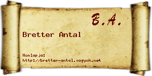 Bretter Antal névjegykártya